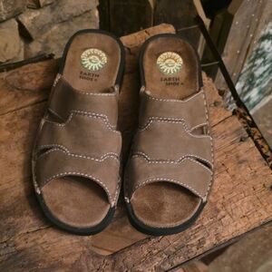 Earth Origins Women's Brown Slide Sandals